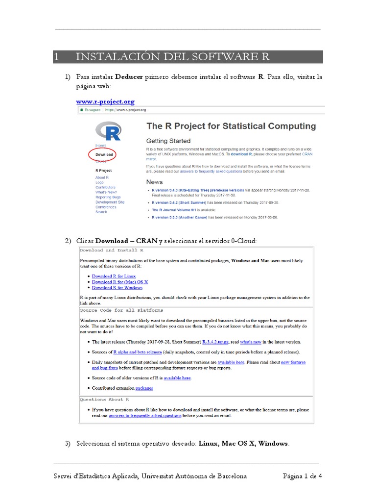 Guía de Instalación de R y Deducer | PDF | Programa de computadora ...