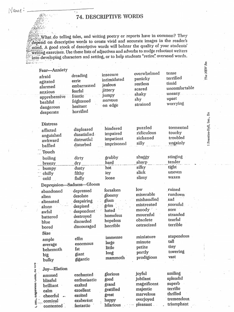 Word Lists and Vocabulary PDF Subjective Experience Cognitive Science
