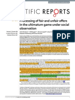 Processing of Fair and Unfair Offers in The Ultimatum Game Under Social Observation