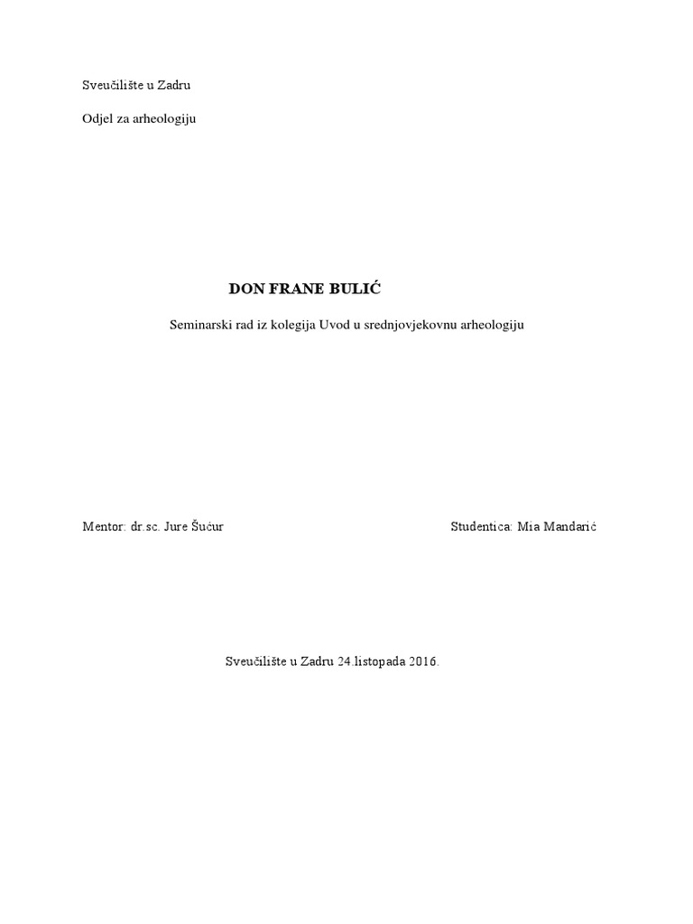 Mandarić, Frane Bulić | PDF
