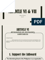 Article Vi & Vii: Code of Ethics 4A's-P