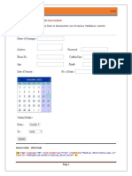 A) Create A Registration Form To Demonstrate Use of Various Validation Controls