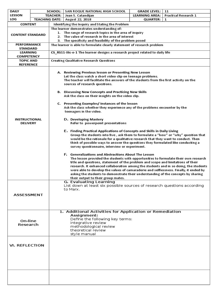 Qualitative research class activity image