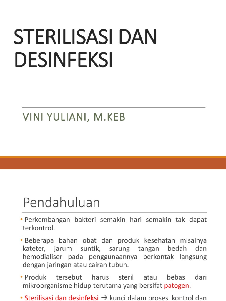 Sterilisasi Dan Desinfeksi | PDF