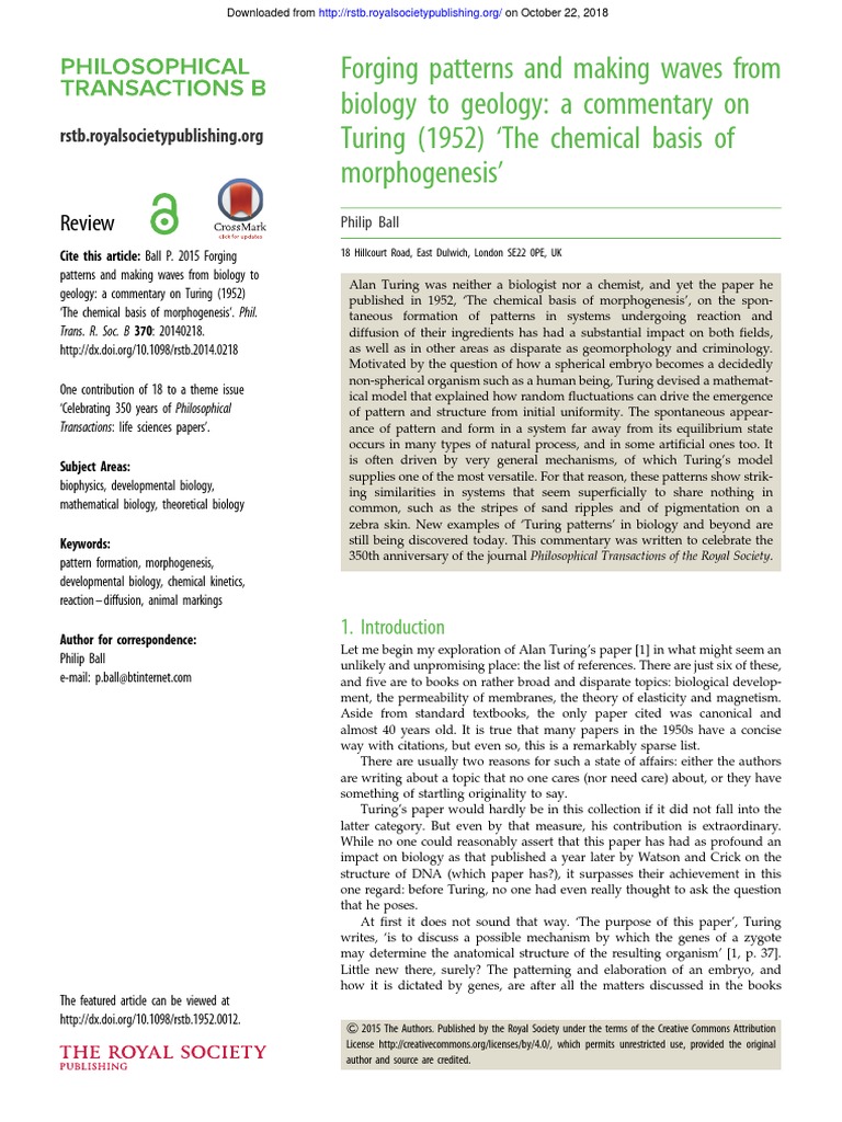Forging Patterns and Making Waves From Biology To Geology | PDF | Alan ...