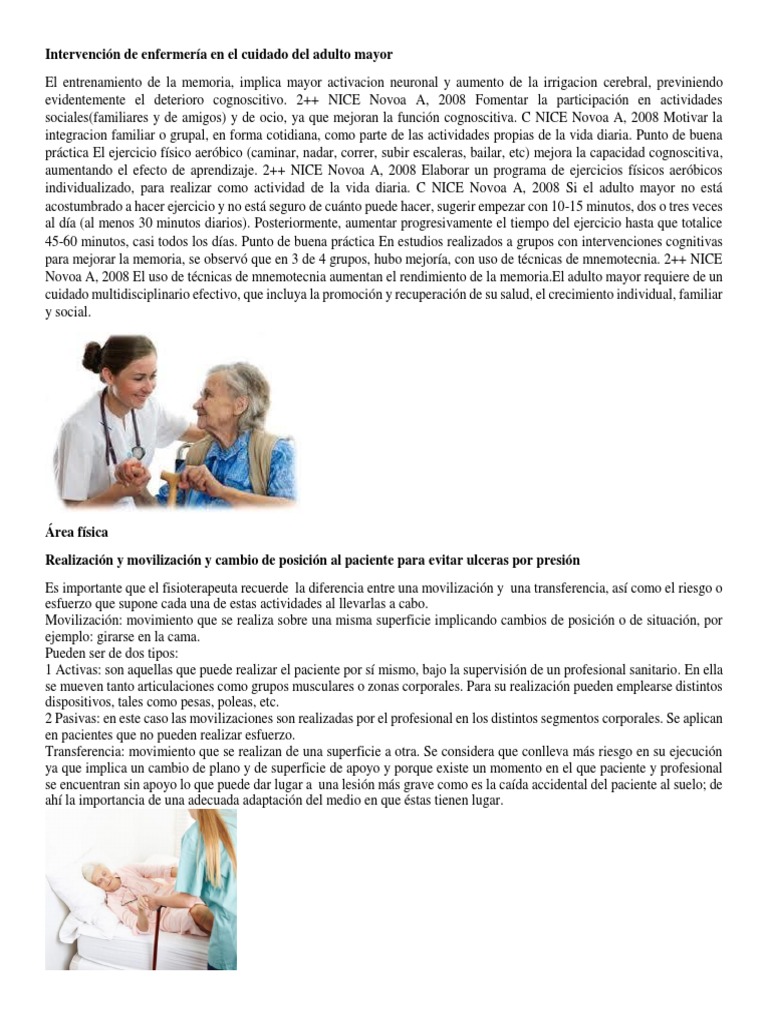 Cuidados de Enfermería en Adultos Mayores | PDF | Vejez | Adultos