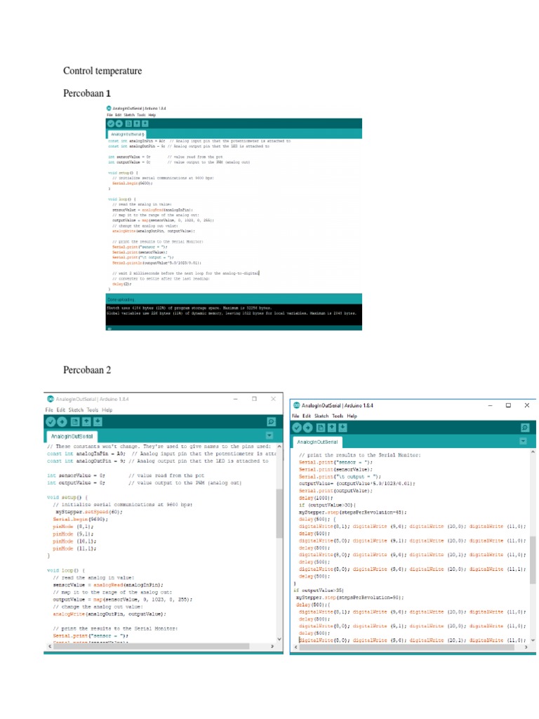 Control Temperature Percobaan 1 | PDF