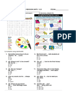 English Practical Test N°1 Revision Units 1-2-3 Fecha: - NAME AND SURNAME