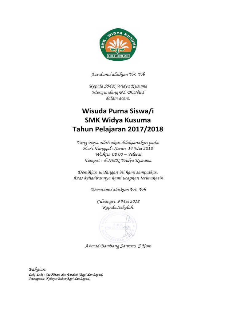 87 Contoh Undangan Wisudah Gratis
