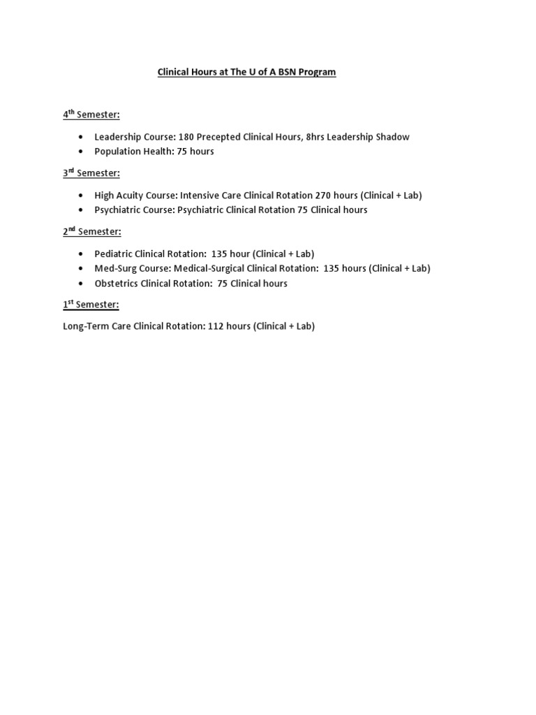 nursing school clinical hours Nursing Medical Specialties