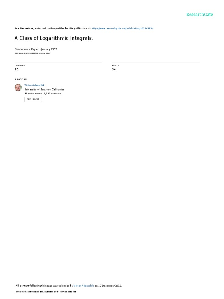 Logarithmic Integrals and Cyclotomic Polynomials | PDF | Integer ...