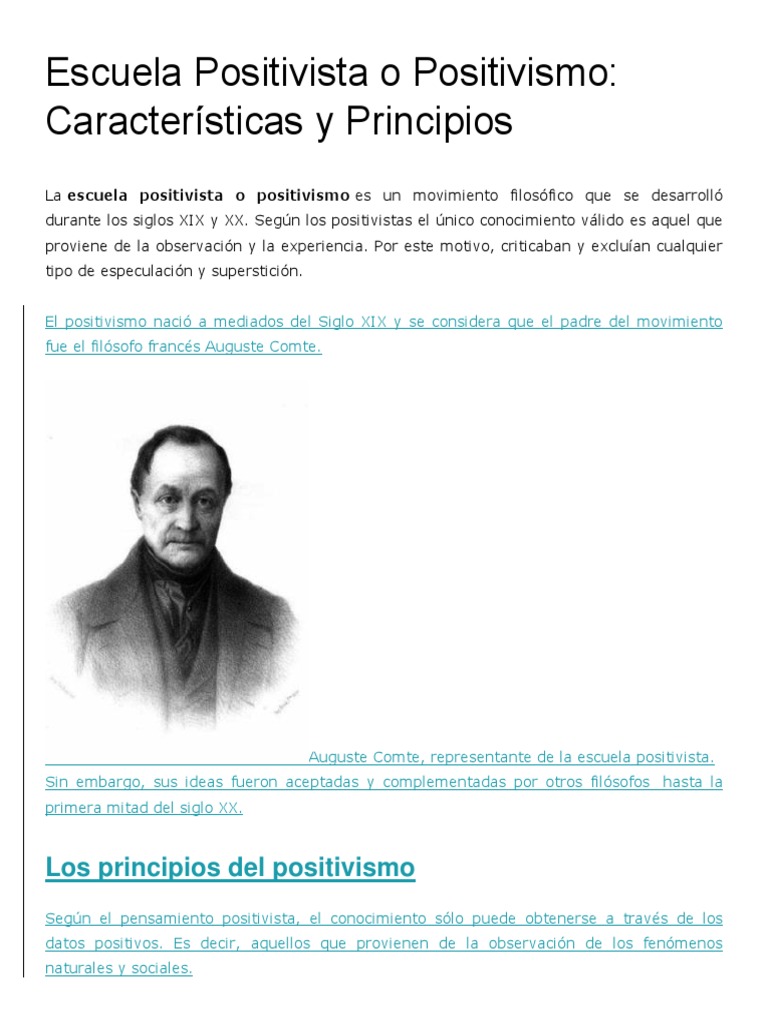 Escuela Positivista o Positivismo.docx Positivismo Teoría