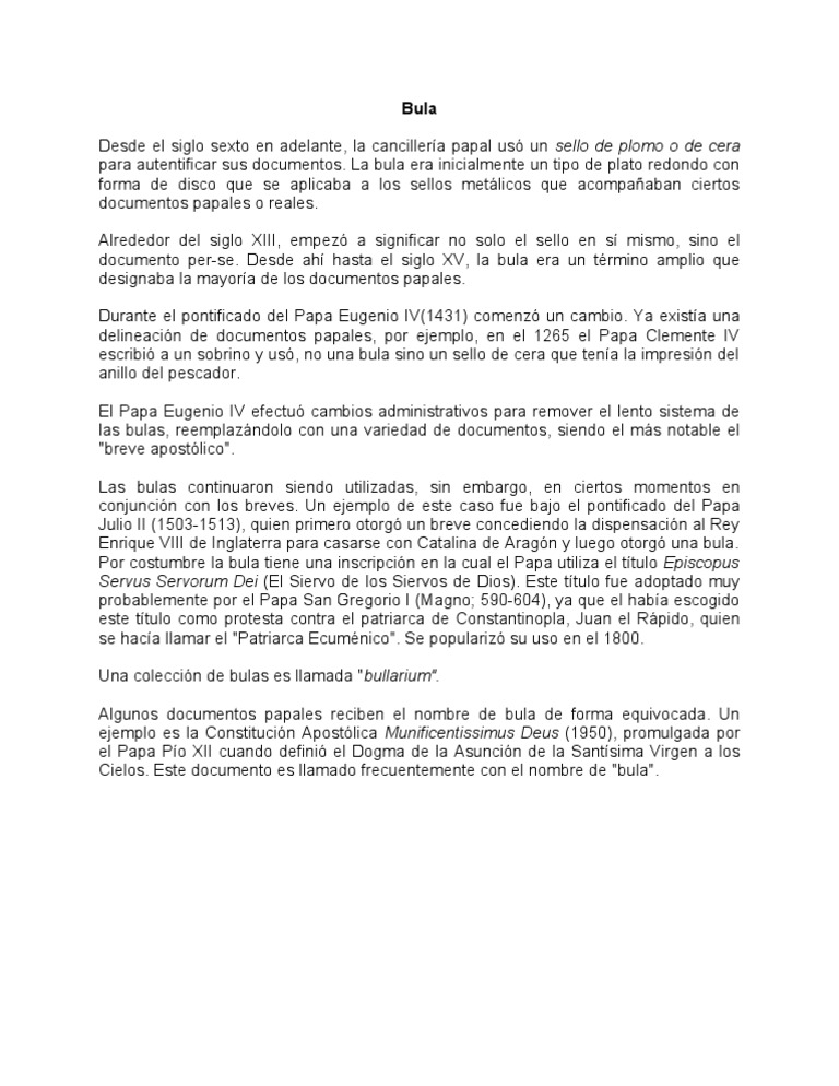 Bulas | PDF | Religión y espiritualidad