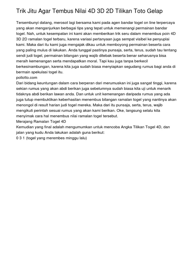 trik toto gelap online