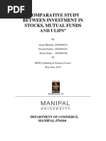 Download Comparative Study on Investment in stocks Mutual Funds and ULIPs by bistamaster SN39146348 doc pdf