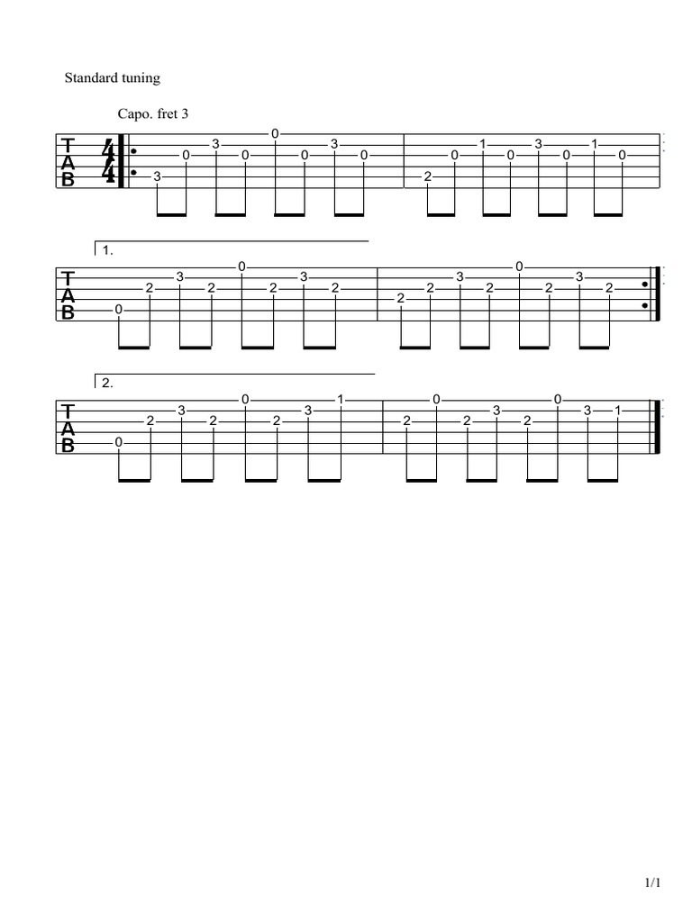 Capo 3rd Fret Chord Guide | PDF