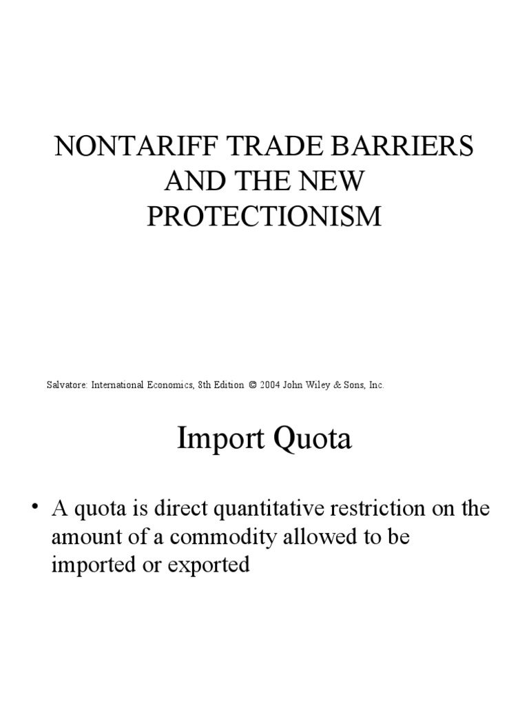Ch09-Nontariff Trade Barriers and The New Protectionism | PDF