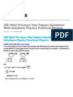 JEE Main Previous Year Papers Questions With Solutions Physics Practical Physics - Learn CBSE