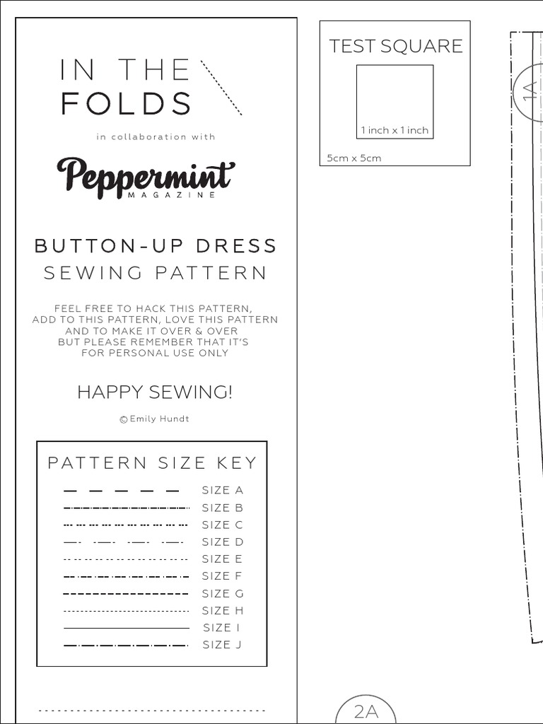 Button-Up Dress Sewing Pattern | PDF | Crafts | Textile Arts