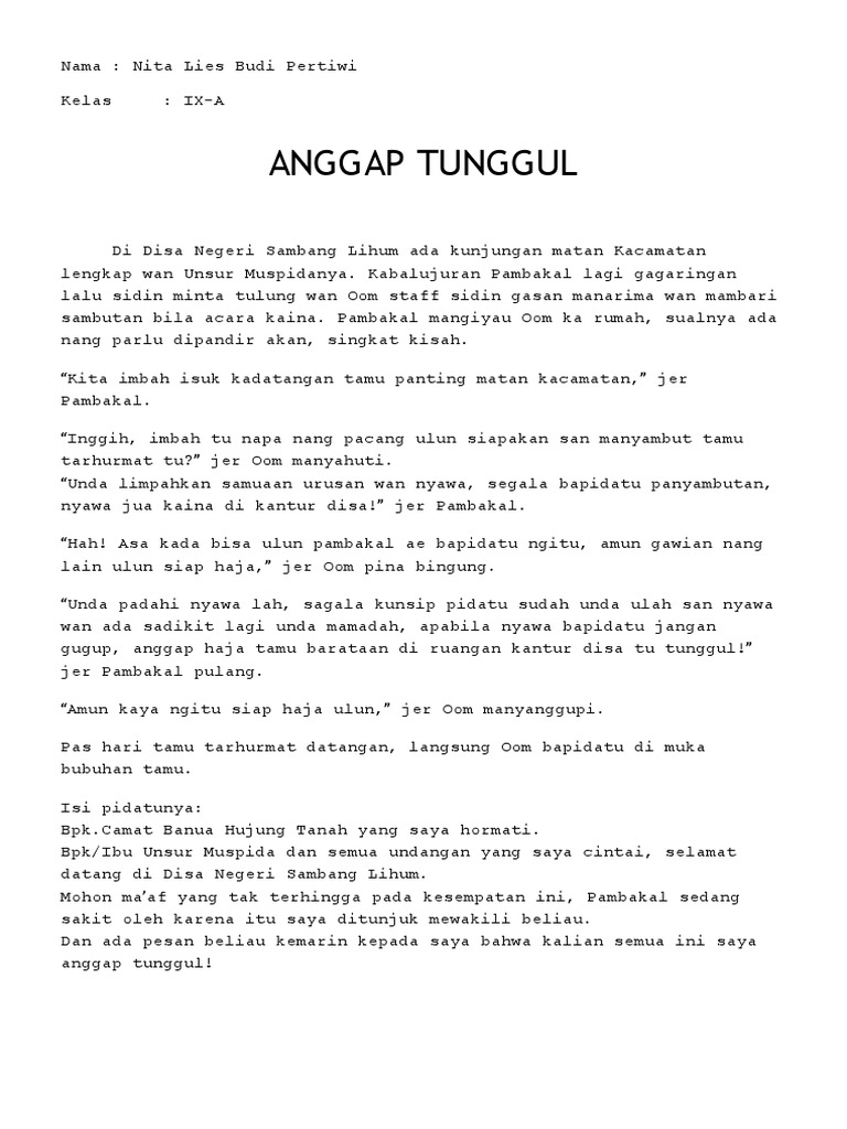 Cerita Lucu Bahasa Banjar