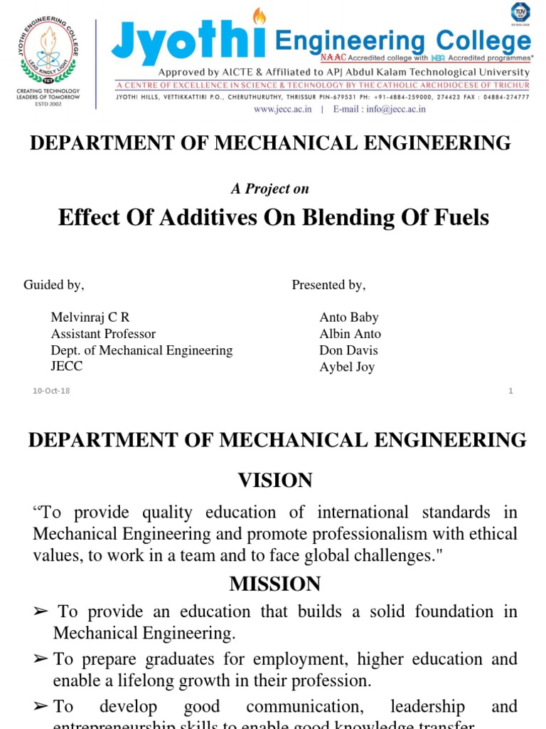 Impact of Fuel Additives on Blending | PDF | Combustion | Diesel Engine