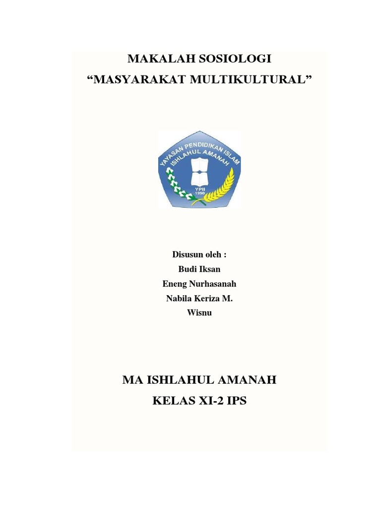 Makalah Sosiologi Masyarakat Multikultural