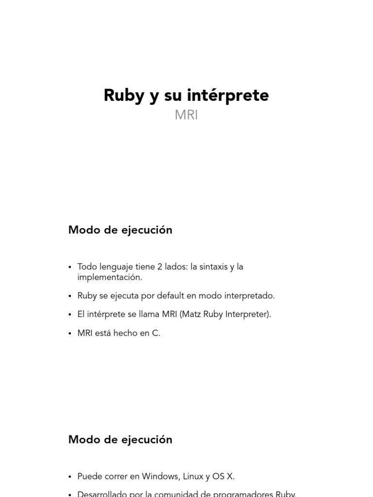 Ruby y Su Interprete | PDF | Informática