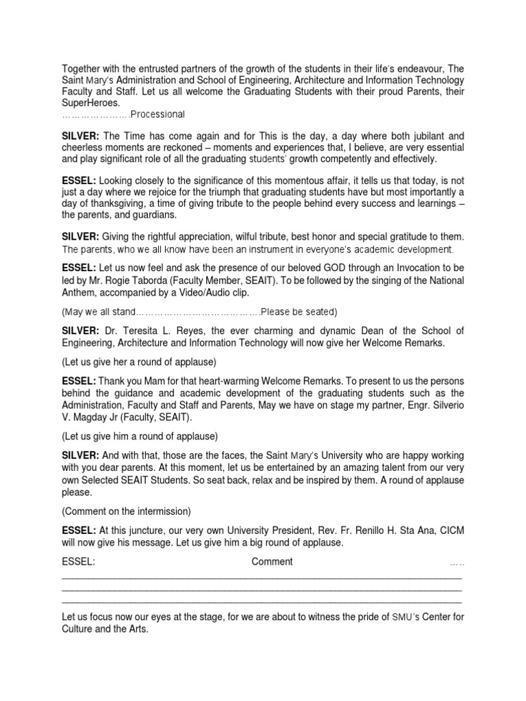Tribute To Parents Script Reason