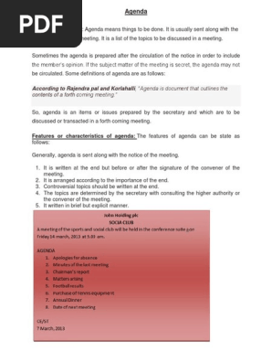Agenda