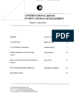 The International House Joi) Rnal of Educational Development: Number 1. Anril 1996