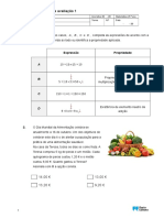 Proposta de teste de avaliação de Matemática