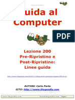 Guida al Computer - Lezione 200 - Pre-Ripristino e Post-Ripristino