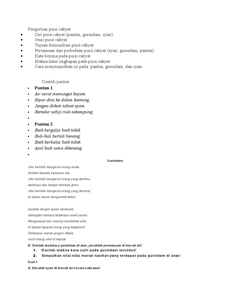 Pengertian Puisi Rakyat Pdf