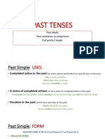 Past Tenses: Past Simple Past Continuous or Progressive Past Perfect Simple