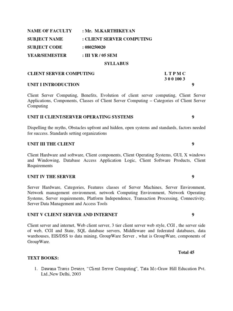 Client Server Computing Notes MK | PDF | Graphical User Interfaces ...