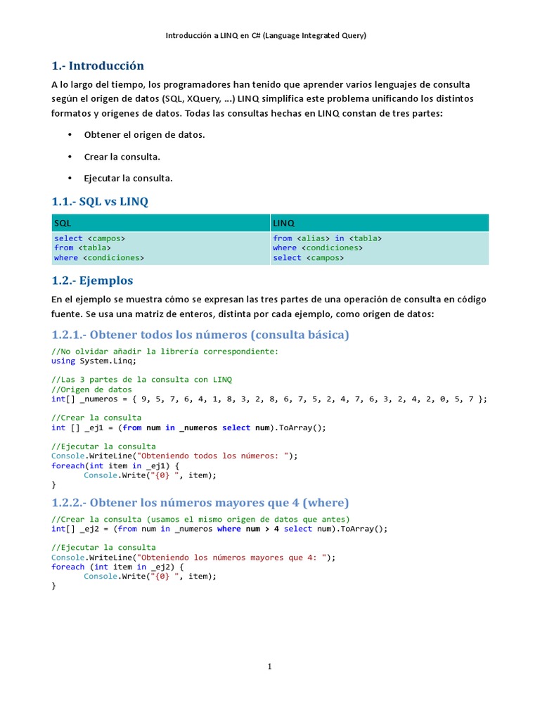 Teoría LINQ | PDF | Consulta integrada de idiomas | SQL