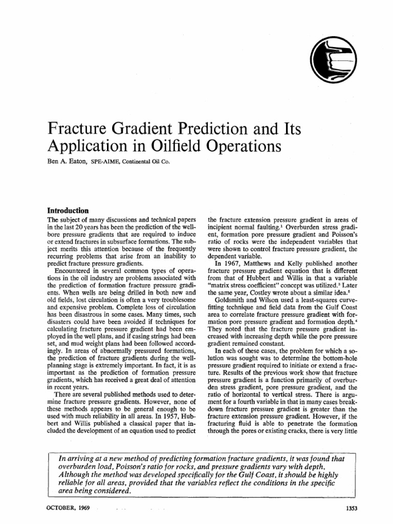 Eaton Method For Fracture Gradient Calculation PDF | PDF | Hydraulic ...