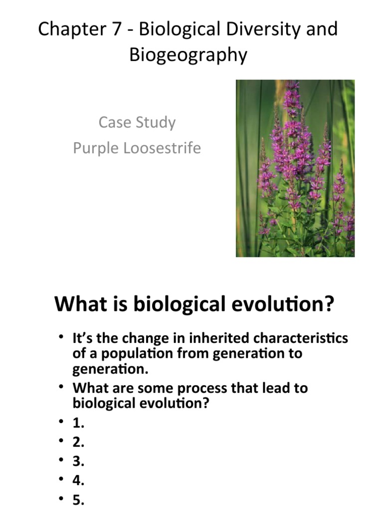 Chapter 7 - Biological Diversity and Biogeography: Case Study Purple ...