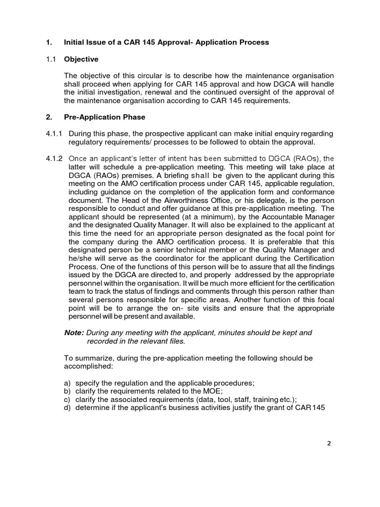 CAR 145 Approval Application Guide | PDF | Justice | Crime & Violence