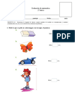 Evaluación matemática 2° básico medidas