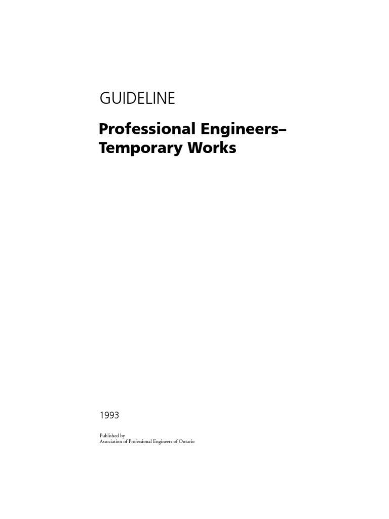 Guideline Professional Engineers Temporary Works PDF Temporary
