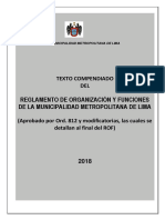 La estructura orgánica de la Municipalidad Metropolitana de Lima