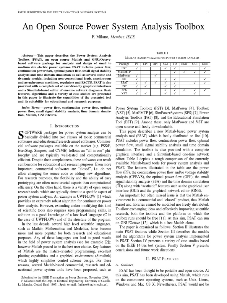 Psat Matlab User Manual PDF | PDF | Science & Mathematics