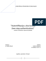 Autentifikacija U Dva Koraka (Two Step Authentication)
