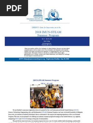 Agenda Unesco Center For Peace Summer Camp United Nations International Relations