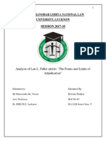 SESSION 2017-18: Analysis of Lon L. Fuller Article: "The Forms and Limits of Adjudication"