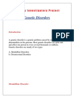 Genetic Disorders: Biology Investigatory Project