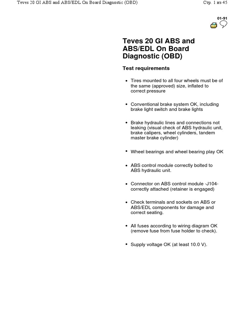 Teves 20 GI ABS PDF Anti Lock Braking System Electrical Connector