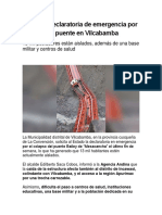 Solicitan Declaratoria de Emergencia Por Colapso de Puente en Vilcabamba