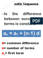 Arithmetic Sequence: - Is The Difference Between Successive Terms Is Constant